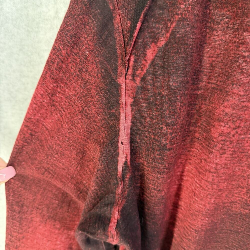 Affliction American Customs Henley Hoodie 2X Red Distressed Y2K - Picture 8 of 15